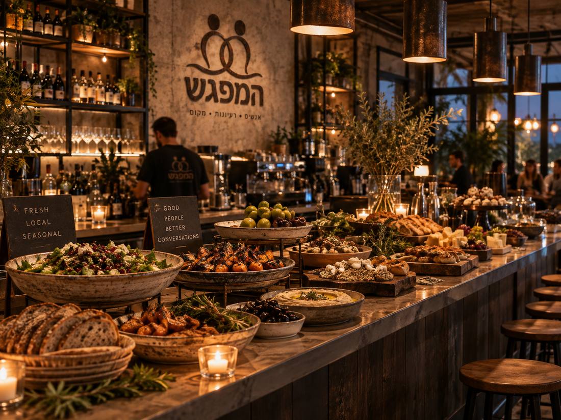 שולחן קייטרינג עשיר בבר של המפגש